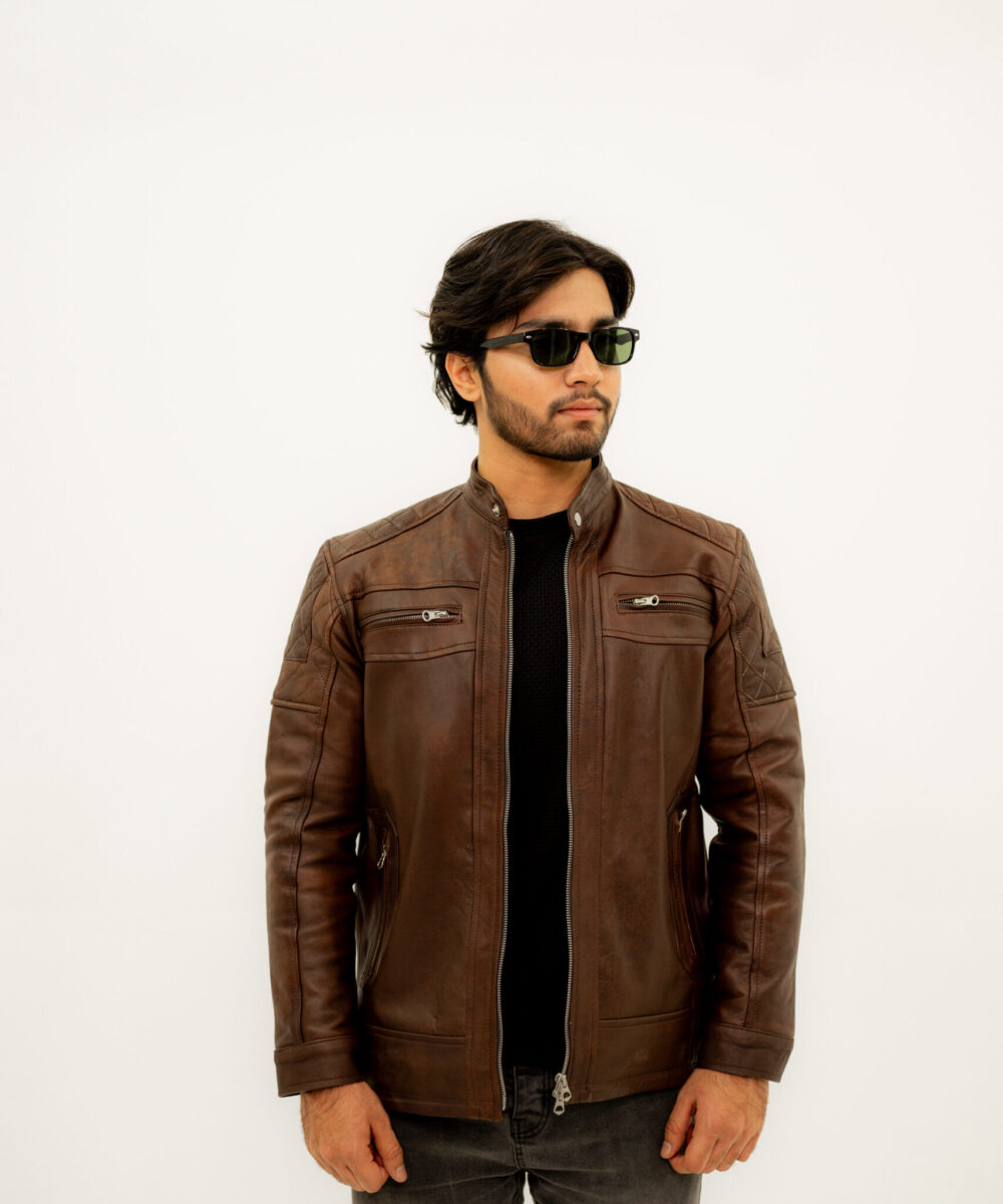 The Vintage Brown Biker Jacket