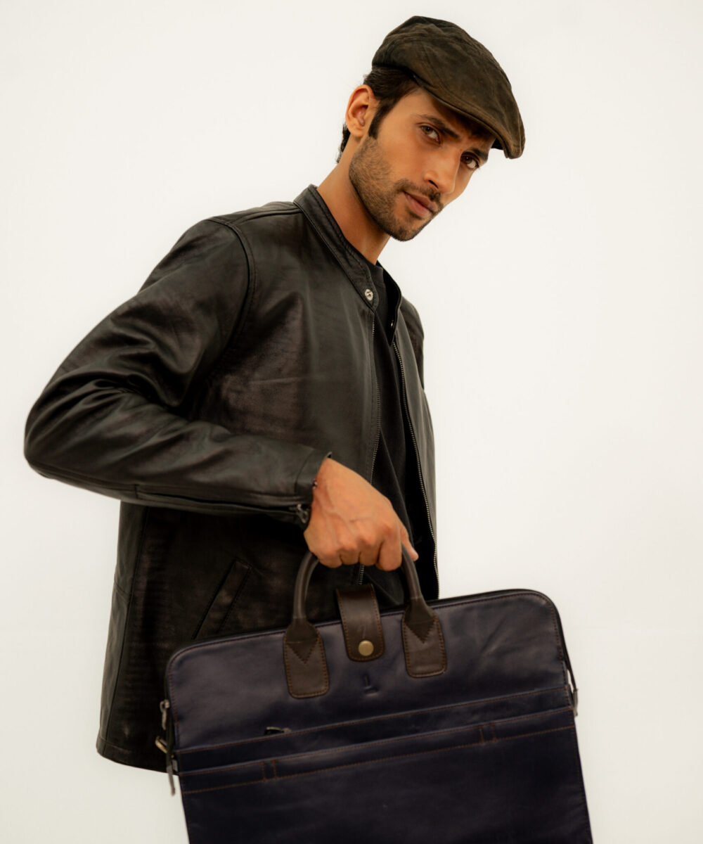 Black Moto-Style Jacket