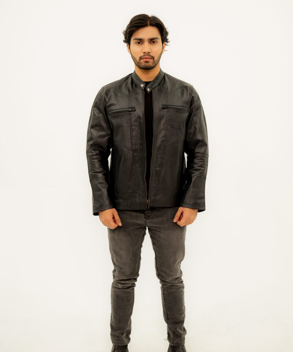 Racer Leather Jacket - Image 7