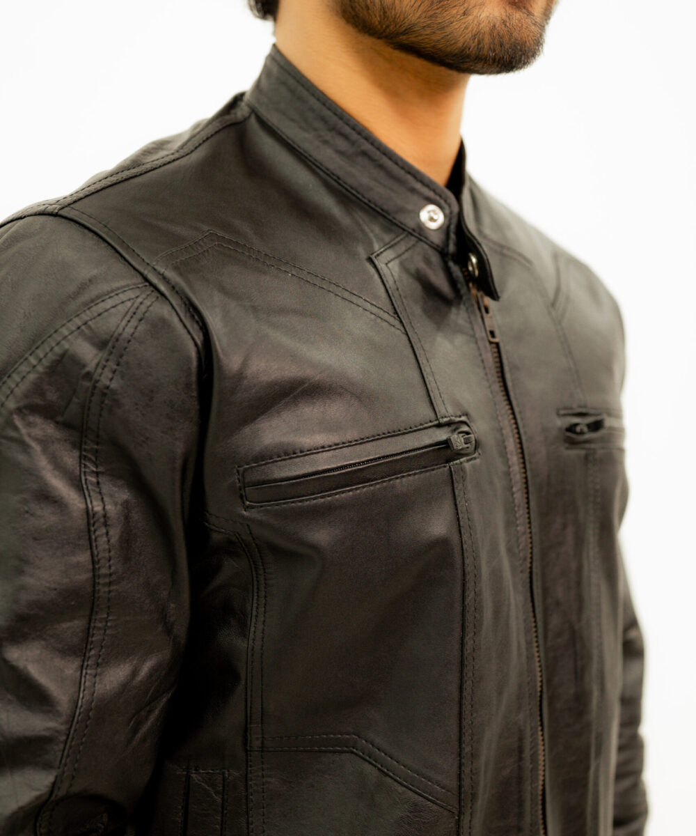 Racer Leather Jacket - Image 5