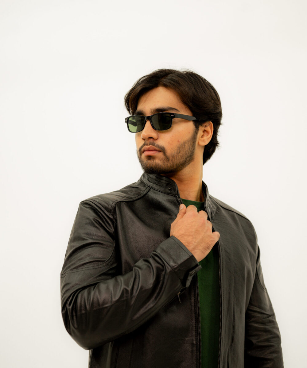 Stand-up Collar Leather Jacket
