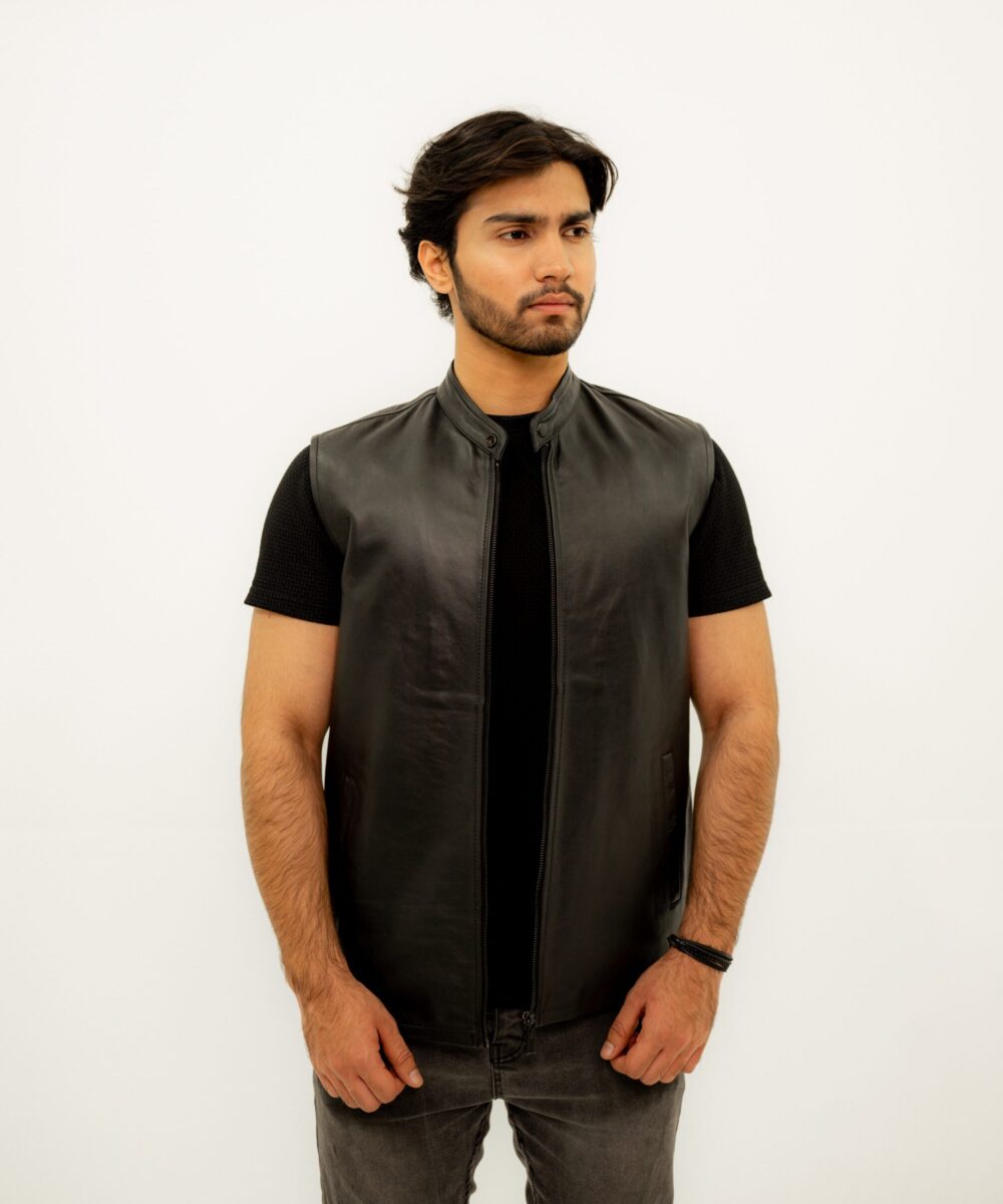 Classic Biker Leather Jacket - Image 3