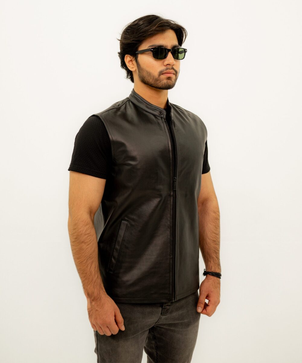 Classic Biker Leather Jacket - Image 4