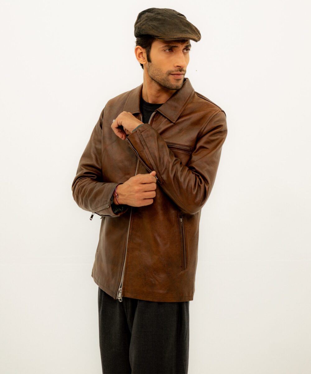 Brown Leather Jacket - Image 4