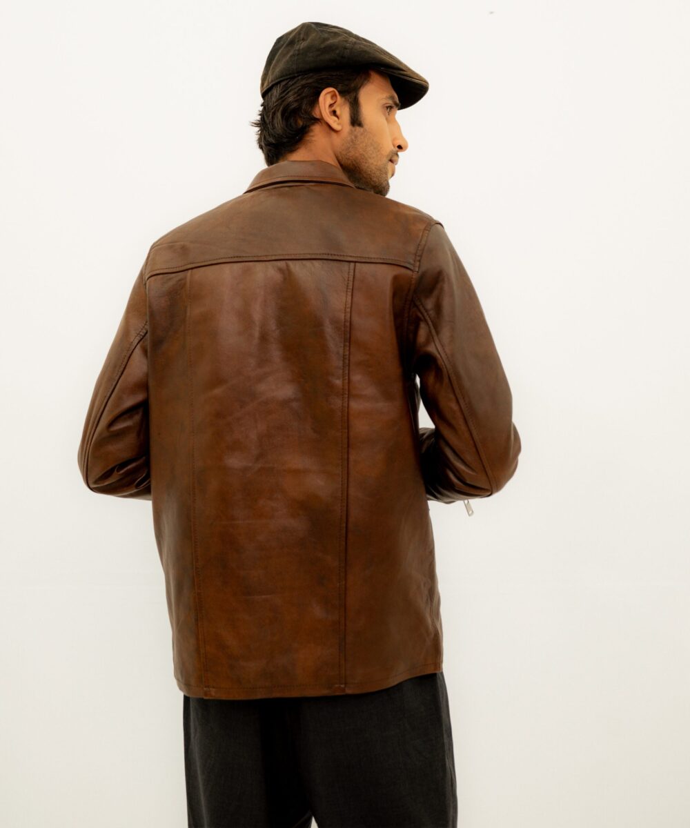 Brown Leather Jacket - Image 2